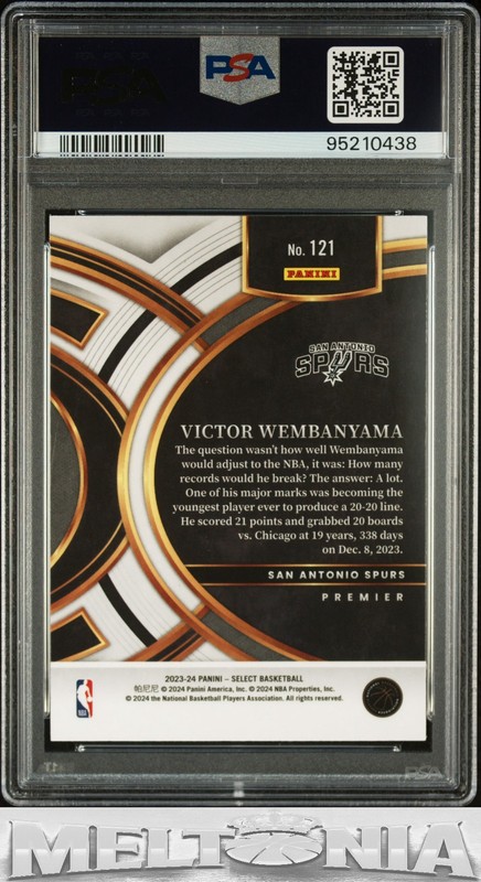 Victor Wembanyama 2023-24 Panini Select #121 PSA 10 RC view 2