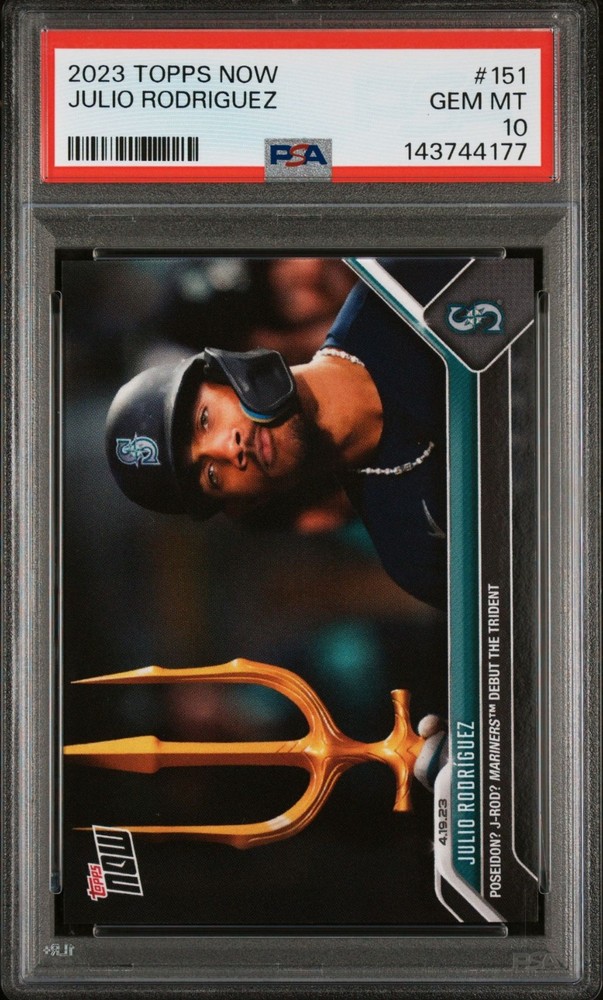 Julio Rodriguez 2023 Topps Now #151 Trident Debut PSA 10