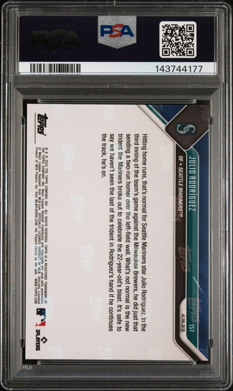 Julio Rodriguez 2023 Topps Now #151 Trident Debut PSA 10 view 2