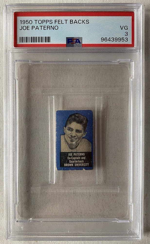 1950 Topps Feltbacks #63 Joe Paterno RC Rookie Penn State PSA 3. RARE!