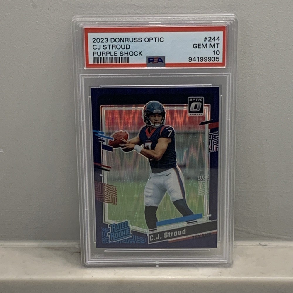 2023 C.J. Stroud Panini Donruss Optic Purple Shock #244 PSA 10