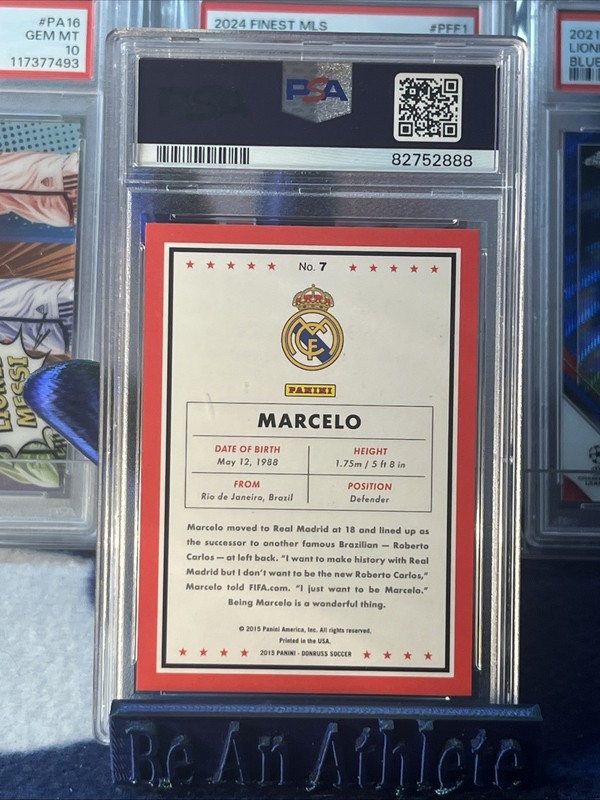 Marcelo 2015 Panini Donruss PSA 10 POP 1 # 7 Real Madrid view 2