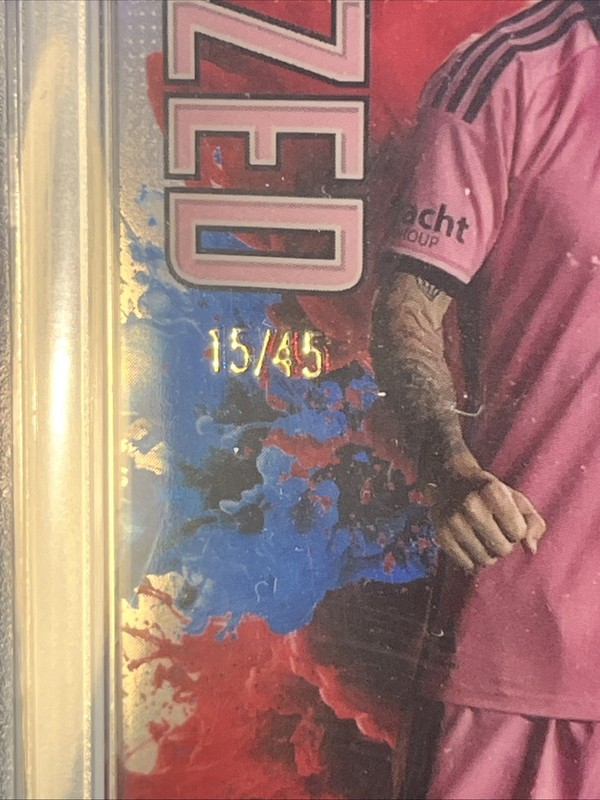 Lionel Messi /45 Blue Red Fusion PSA 10 Multi Case Hit 2024 Finest MLS PFF-1 view 2