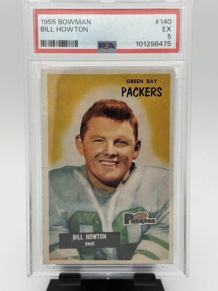VINTAGE 1955 BOWMAN BILL HOWTON #140 PSA EX 5 FOOTBALL CARD