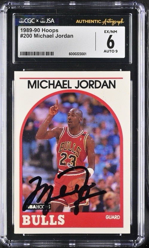1989 Hoops Michael Jordan #200 Signed On-card Auto CGC 6/9 GOAT AUTH BOLD AUTO