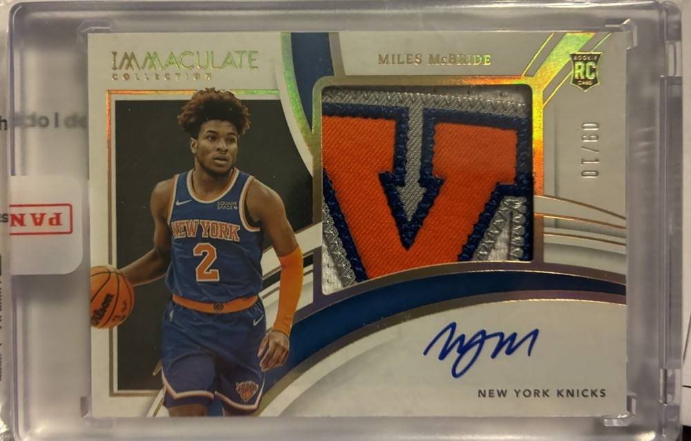 Miles McBride Patch Autograph Immaculate RPA Gold /10 Knicks Auto Sealed