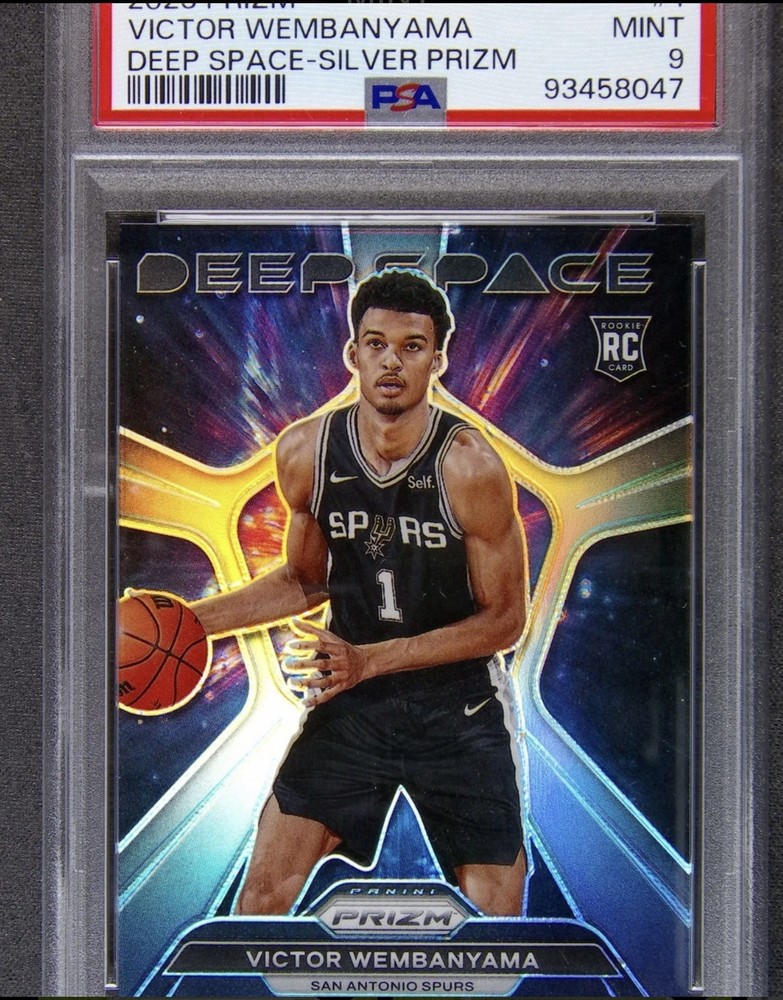 2023-24 Panini Prizm Victor Wembanyama #1 RC Rookie Deep Space Silver PSA 9 MINT