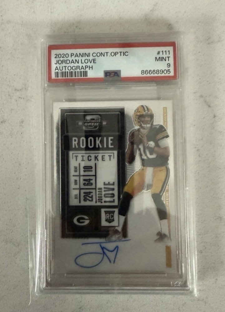2020 Contenders Optic RT Jordan Love RC Auto PSA 9 🔥🔥