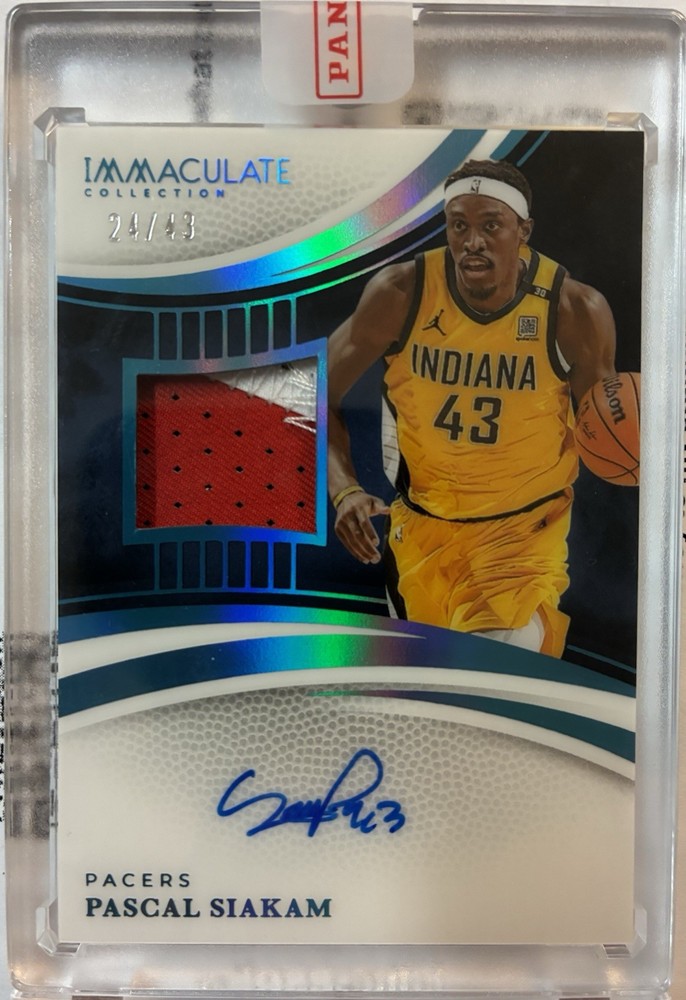Pascal Siakam Patch Autograph Immaculate Jersey Number Patch Auto /43 Pacers