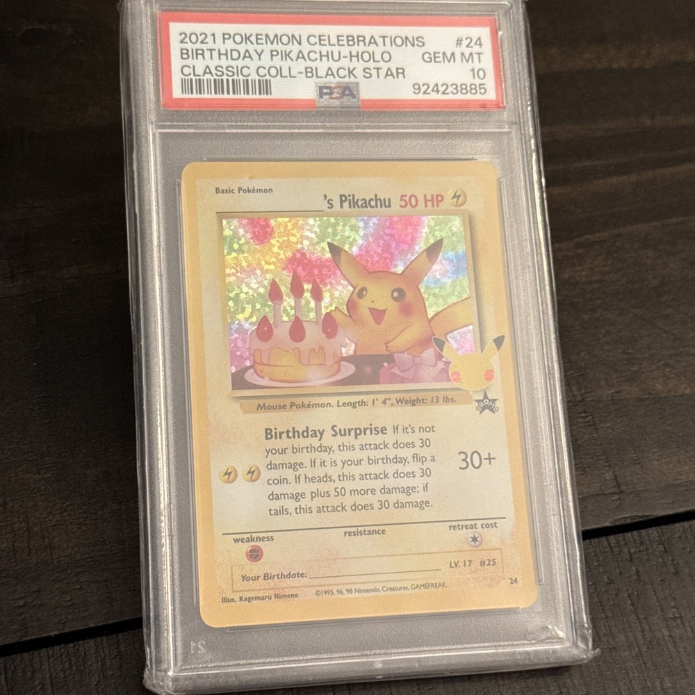 2021 Pokemon Celebrations Classic Collection Birthday Pikachu Holo #24 PSA 10