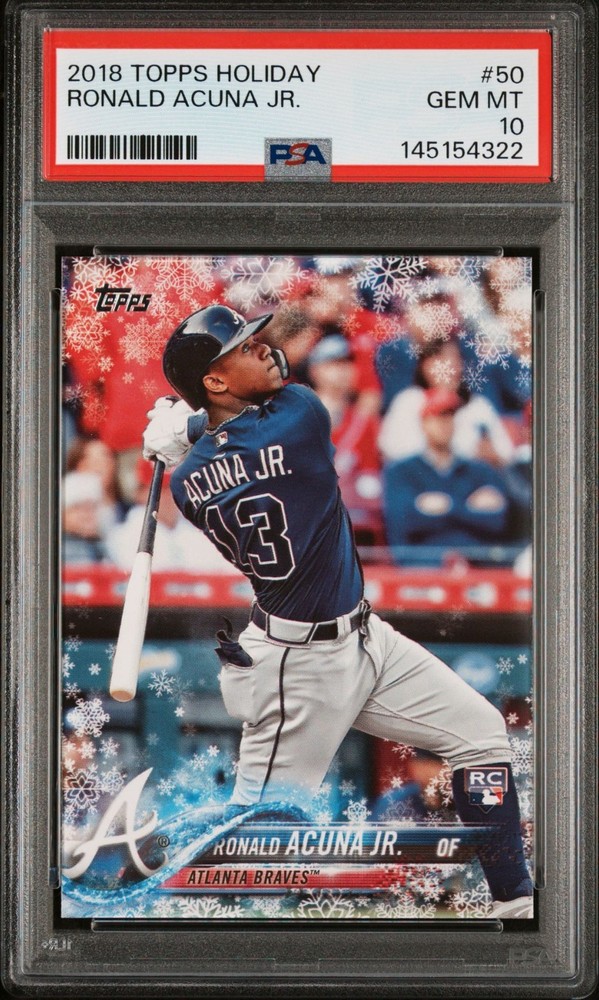 Ronald Acuna 2018 Topps Holiday #50 Rookie Card PSA 10