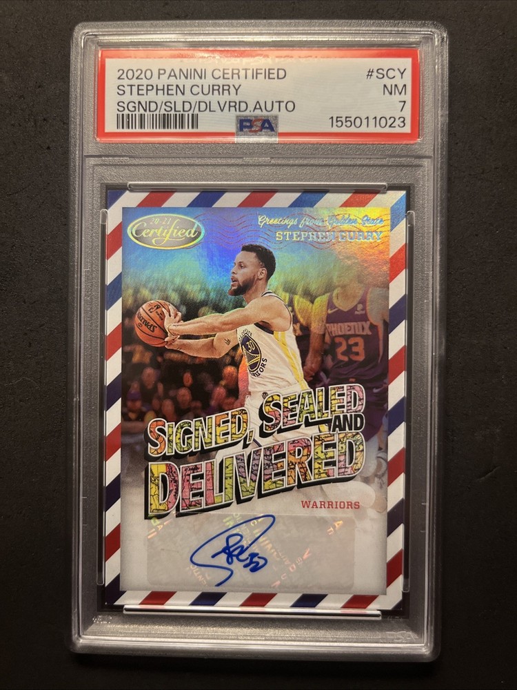 2020 Panini Certified Stephen Curry Signed Sealed And Delivered Auto PSA 7 NM