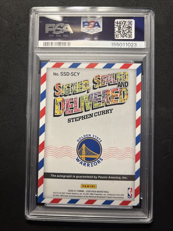 2020 Panini Certified Stephen Curry Signed Sealed And Delivered Auto PSA 7 NM view 2
