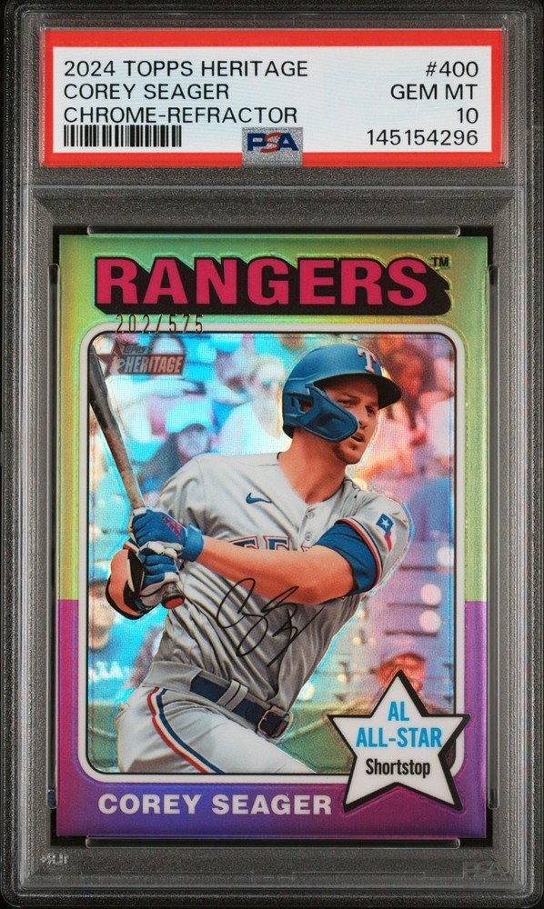 Corey Seager 2024 Topps Heritage #400 Chrome Refractor /575 PSA 10