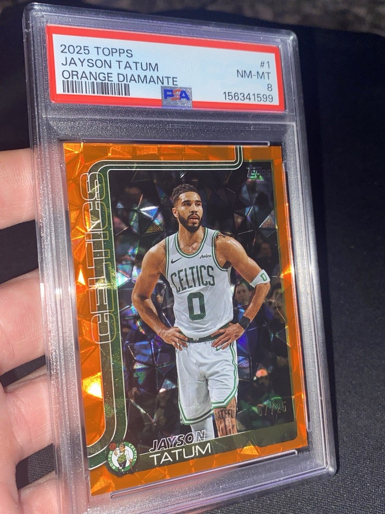 2025-26 Topps Jayson Tatum Orange Diamante /25 PSA 8 Pop 1