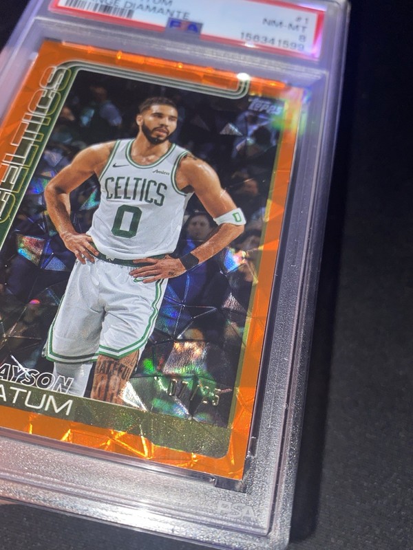 2025-26 Topps Jayson Tatum Orange Diamante /25 PSA 8 Pop 1 view 2