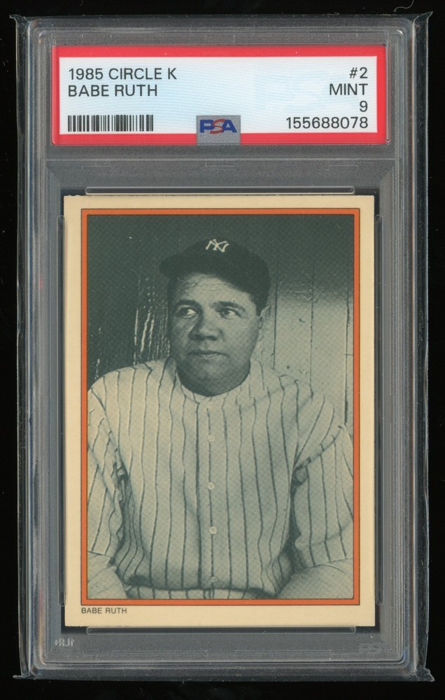 1985 Circle K #2 Babe Ruth **PSA 9** MINT New York Yankees
