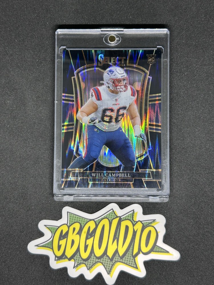 2025 Panini Select - Premier Level Will Campbell Black Prizm Shock 1/1 RC