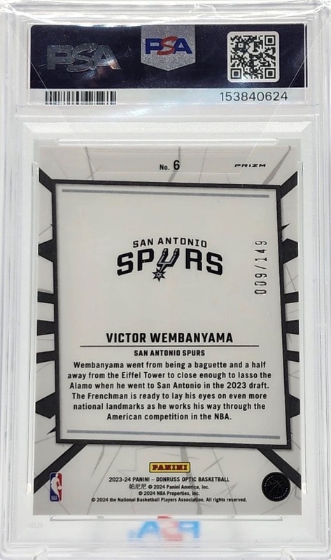 2023-24 Panini Donruss Optic Victor Wembanyama #6 My House Lime Green /149 (RC) view 2