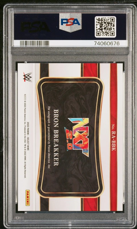 2022 Panini Select WWE Ringside Action Bron Breakker #RABBK PSA 10 Auto view 2