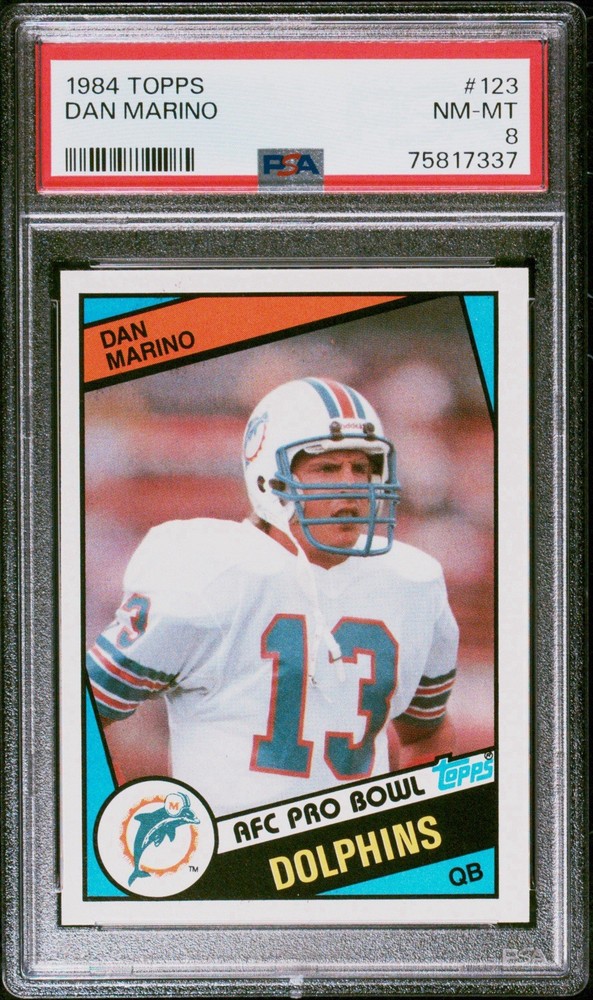 1984 Topps Dan Marino #123 Miami Dolphins Rookie AFC Pro Bowl PSA 8