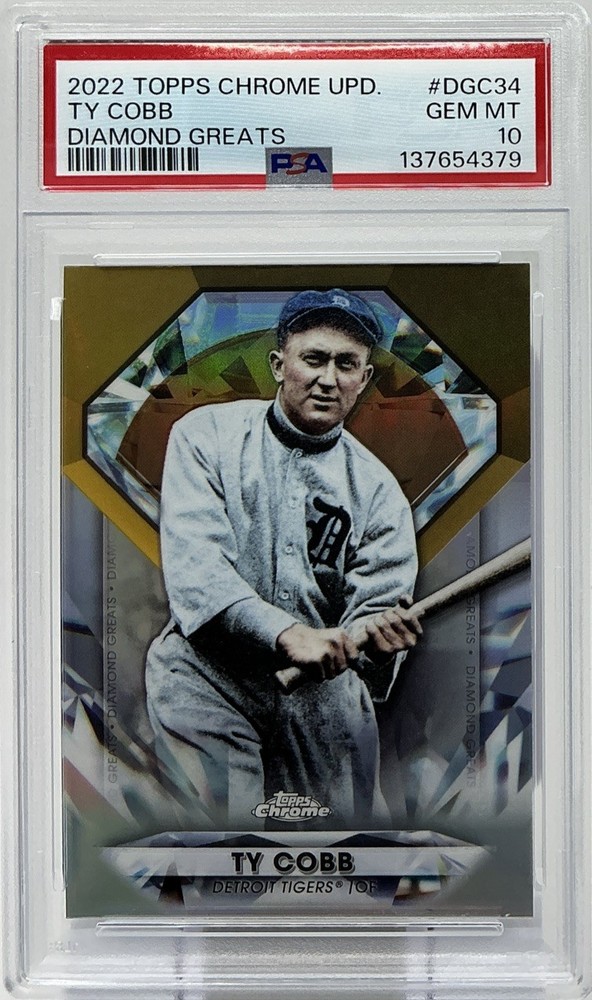 Ty Cobb PSA 10 -2022 Topps Chrome ‘Diamond Greats’ -Tigers, HOF, Georgia Peach