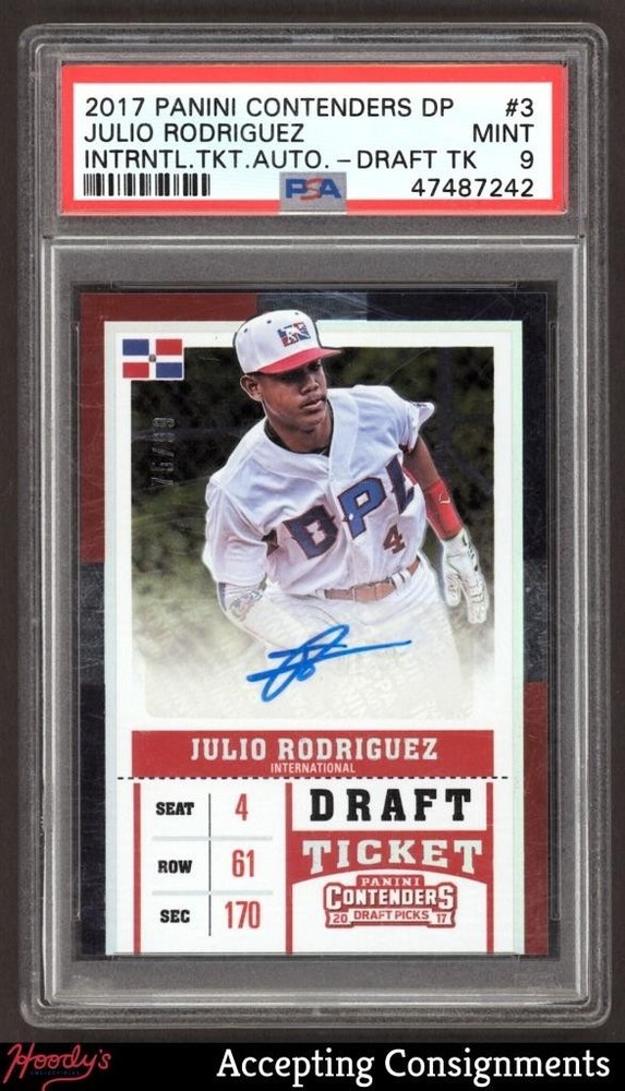 2017 Panini Contenders Draft Picks Ticket Julio Rodriguez ROOKIE AUTO /99 PSA 9