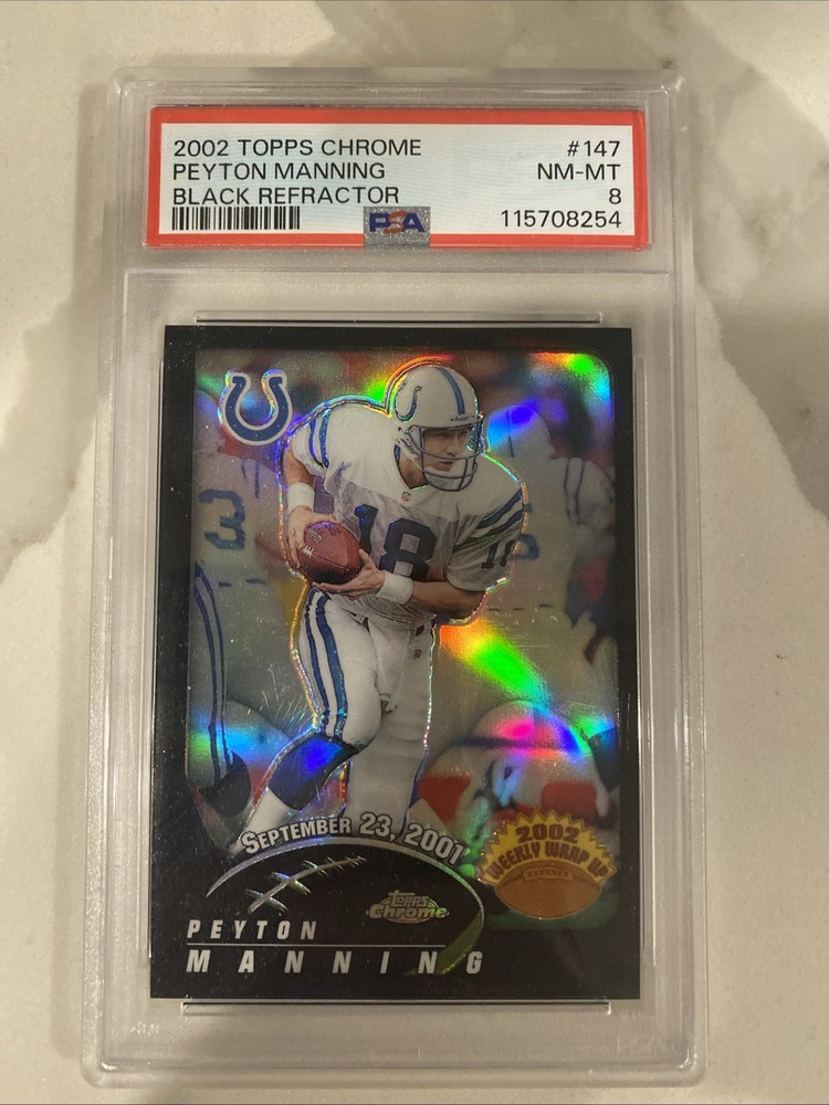 2002 Topps Chrome - 2002 Weekly Wrap Up Peyton Manning #147 Black Refractor /599