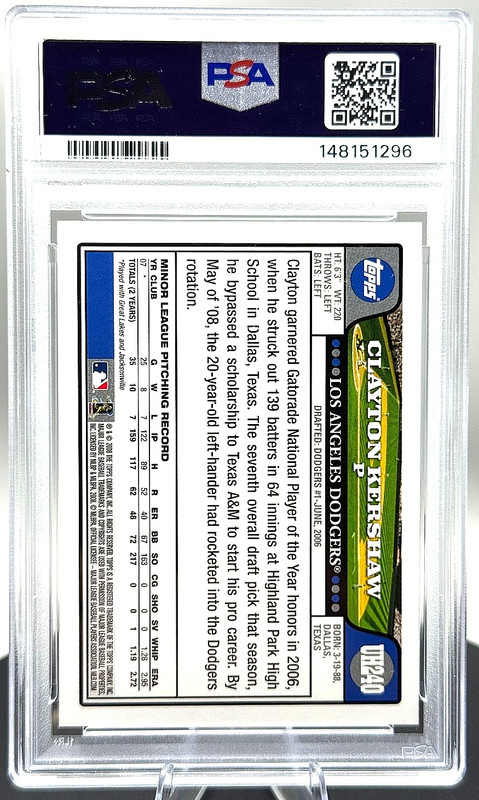 🔥 2008 Topps Update Clayton Kershaw RC #UH240 PSA 8 Dodgers HOF 🔥 view 2