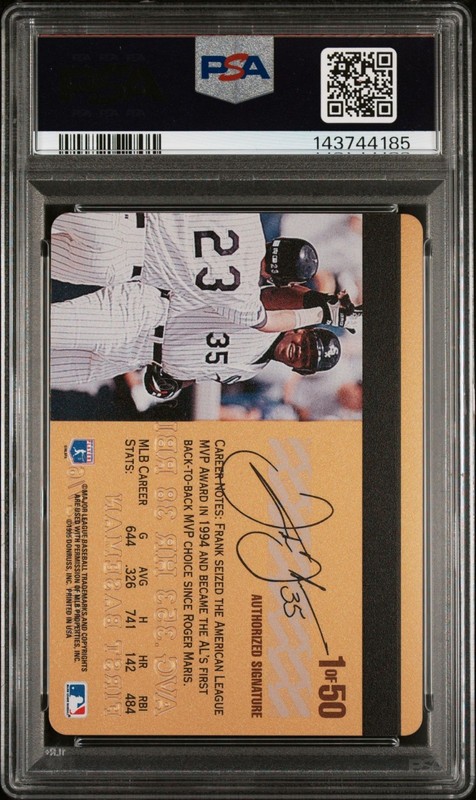 Frank Thomas 1995 Studio Gold #1 PSA 9 view 2