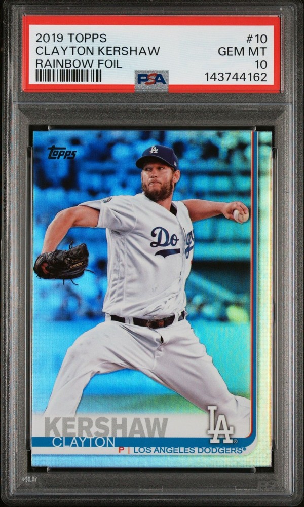 Clayton Kershaw 2019 Topps #10 Rainbow Foil PSA 10