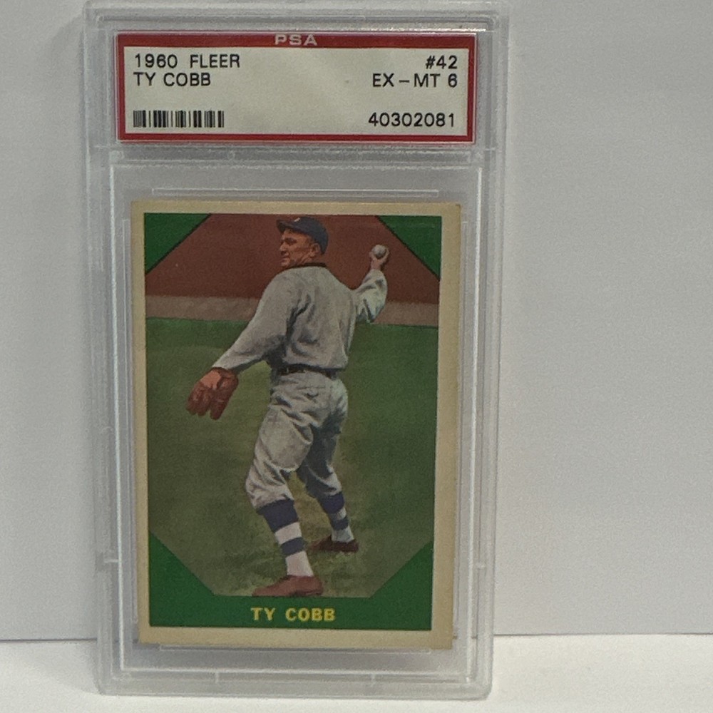 Fleer 1960 Baseball Greats Ty Cobb #42 Detroit Tigers PSA 6 EX-MT