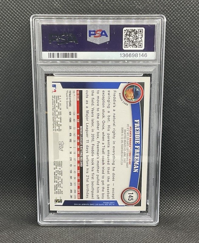 2011 Topps - Freddie Freeman #145 (RC) PSA 9 MINT view 2