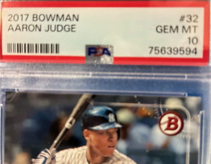 AARON JUDGE NEW YORK YANKEES 2017 BOWMAN #23, GRADED BY PSA GEM 10 view 2