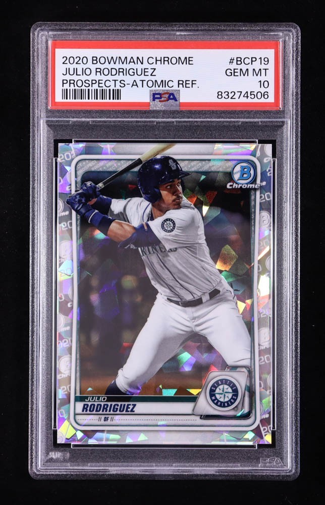 2020 Bowman Chrome Julio Rodriguez Atomic Refractor #BCP-19 PSA 10 Mariners