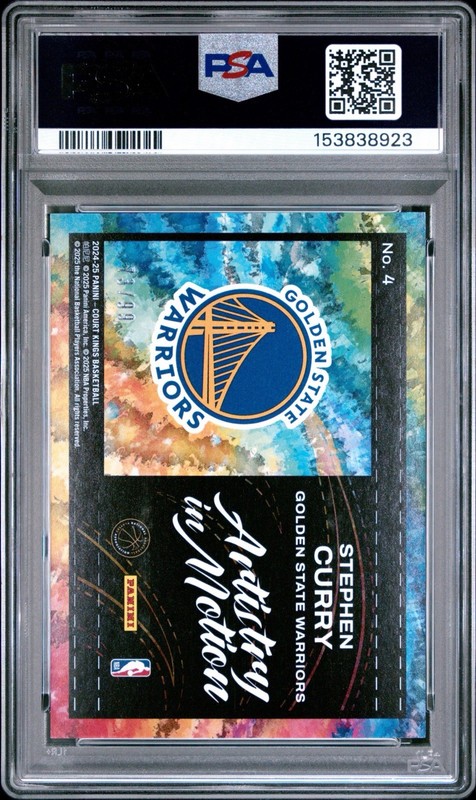 2024 Court Kings Stephen Curry Artistry In Motion Amber 73/99 PSA 10 Pop 1 view 2