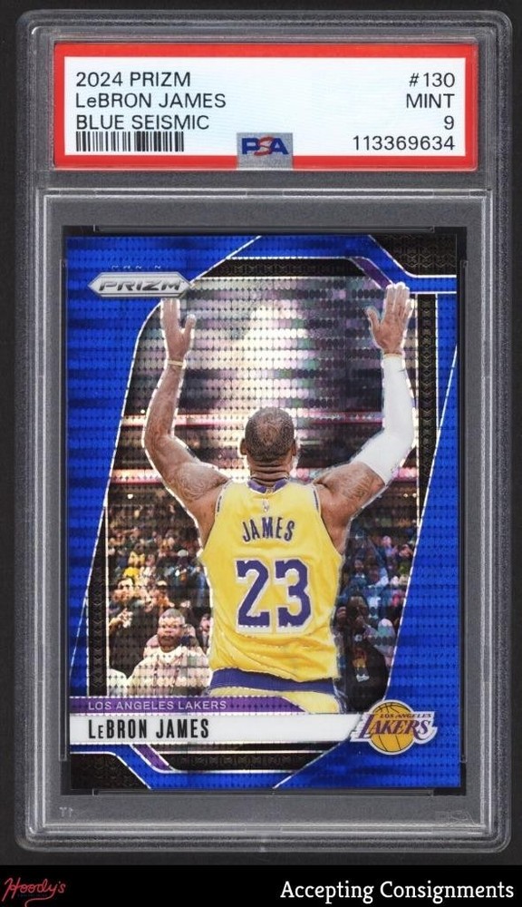 2024-25 Panini Prizm Blue Seismic #130 LeBron James /99 PSA 9 MINT Lakers