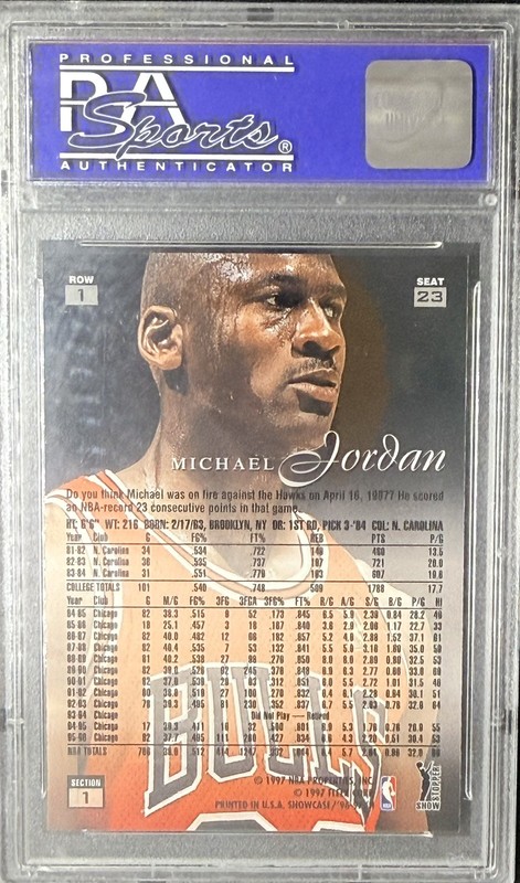 1996 FLAIR SHOWCASE ROW 1 #23 MICHAEL JORDAN PSA 9 🔥🔥🔥 view 2