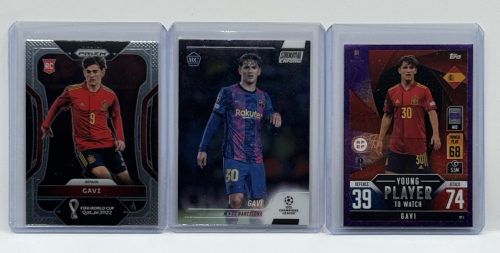 GAVI 2022 Prizm WC Qatar, Topps SC Chrome & Match Attax UEFA Nations League (3)