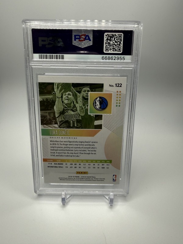 2018 PANINI STATUS AQUA #122 LUKA DONCIC ROOKIE RC PSA GEM MT 10 view 2