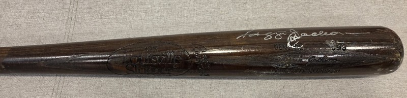 1986 Reggie Jackson Signed Auto HOF Game Used GU Uncracked LVS Bat PSA LOA view 2