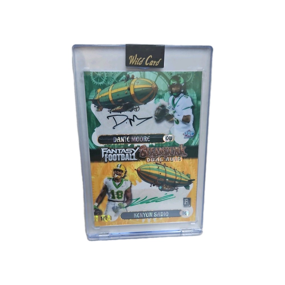 1/1 Dual Auto Kenyon Sadiq and Dante Moore 2026 Wild Card Steampunk Football