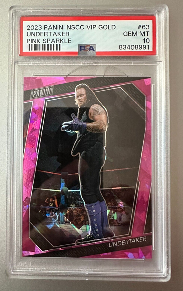 2023 Panini Prizm VIP GOLD UNDERTAKER Pink Sparkle /75 PSA 10 GEM MINT card