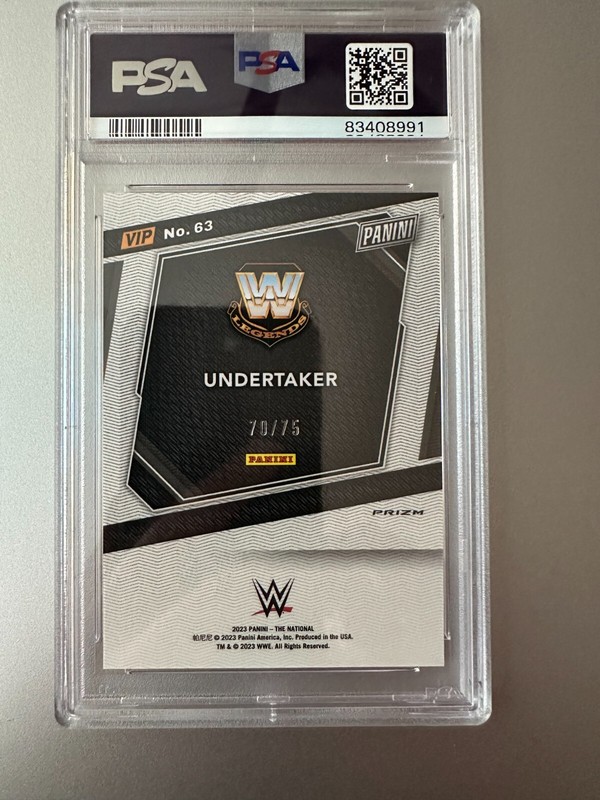 2023 Panini Prizm VIP GOLD UNDERTAKER Pink Sparkle /75 PSA 10 GEM MINT card view 2
