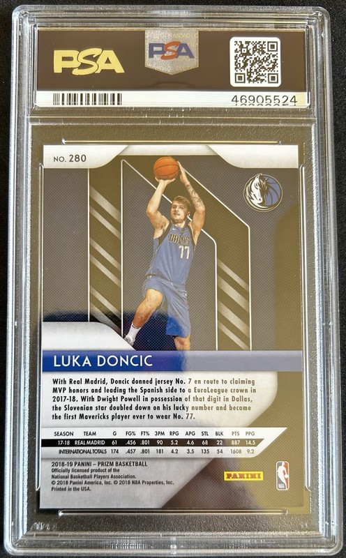 2018-19 Panini Prizm LUKA DONCIC ROOKIE RC #280 PSA 9 MINT MAVERICKS LAKERS view 2