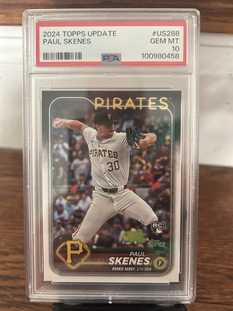 Topps 2024 Update Paul Skenes Rookie Debut RC #US288 Pirates PSA 10 GEM MINT!