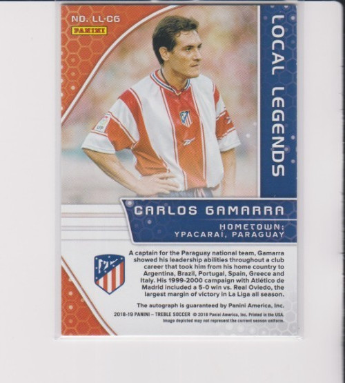 2018-19 Panini Treble Carlos Gamerra Local Legend Auto /199 Paraguay Atletico SP view 2