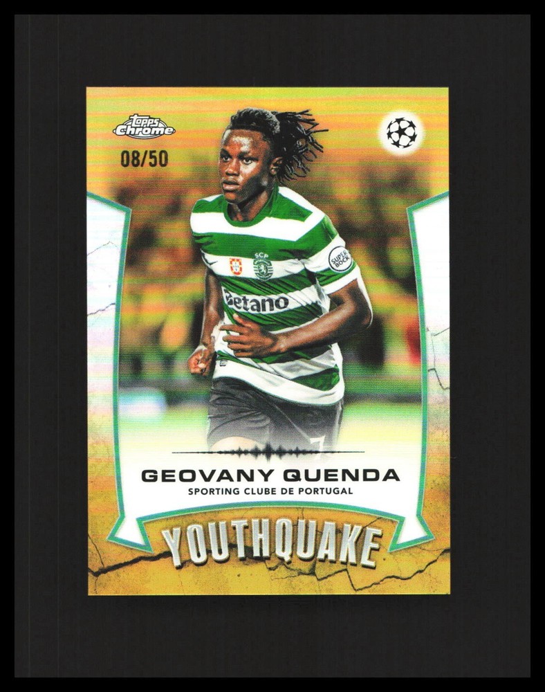 2025-26 Geovany Quenda Chrome UEFA CC Youthquake Gold /50 #YQ-15 Sporting CP