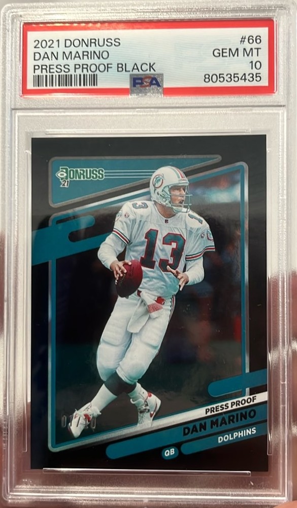 2021 DONRUSS #66 DAN MARINO PRESS PROOF BLACK /10