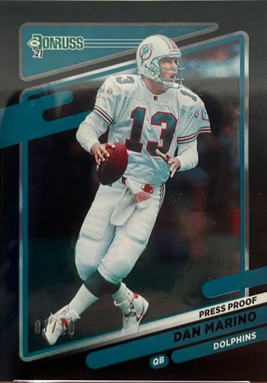 2021 DONRUSS #66 DAN MARINO PRESS PROOF BLACK /10 view 2